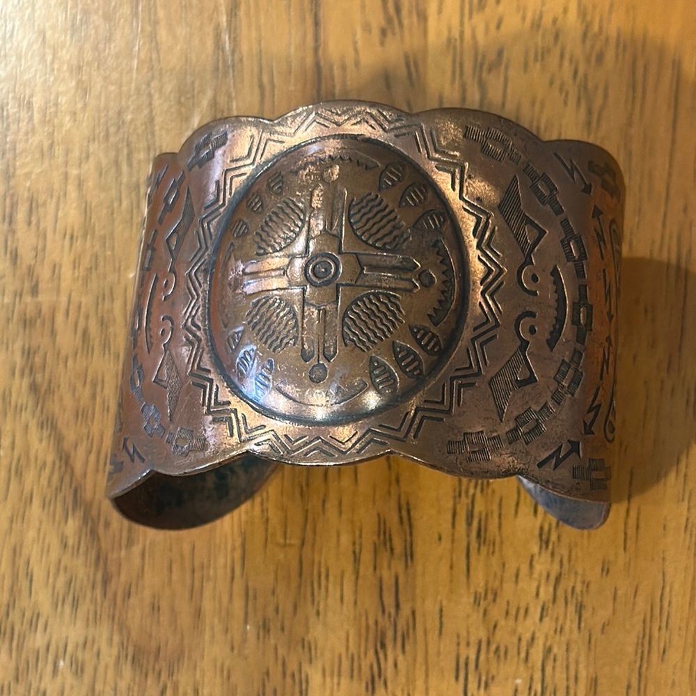 Copper friendship bracelet. Solid copper back stamp. Handmade